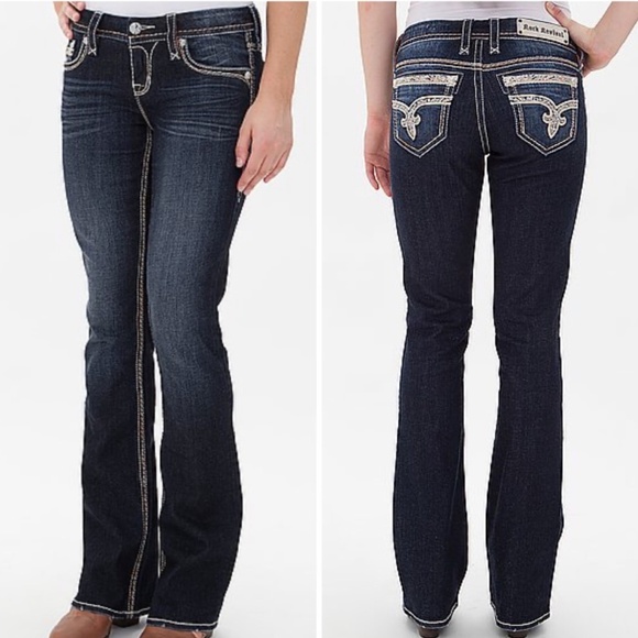 Rock Revival Sherry Easy Boot Bootcut Jeans Dark Wash Women's Plus Size 36 - Picture 1 of 9